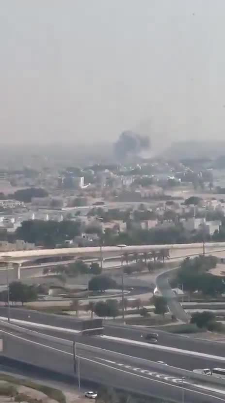 Documentation: Smoke rises in the Doha sky after several explosions