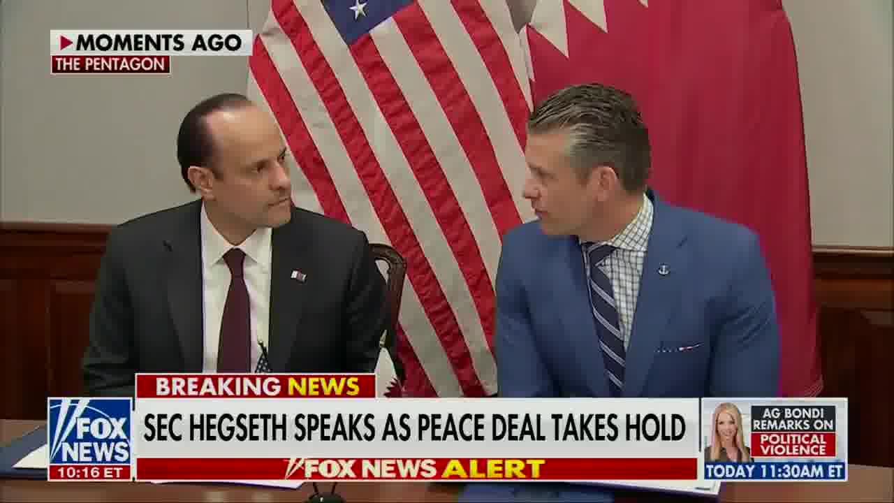 Hegseth: I'm also proud that today we're signing a letter of acceptance to build a Qatari Emeri air force facility at the Mountain Home Airbase in Idaho.