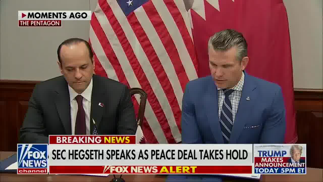 Hegseth: I'm also proud that today we're signing a letter of acceptance to build a Qatari Emeri air force facility at the Mountain Home Airbase in Idaho.