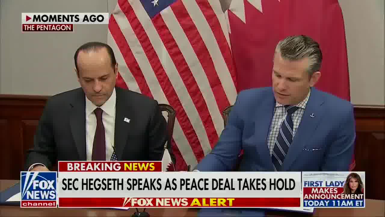 Hegseth: I'm also proud that today we're signing a letter of acceptance to build a Qatari Emeri air force facility at the Mountain Home Airbase in Idaho.
