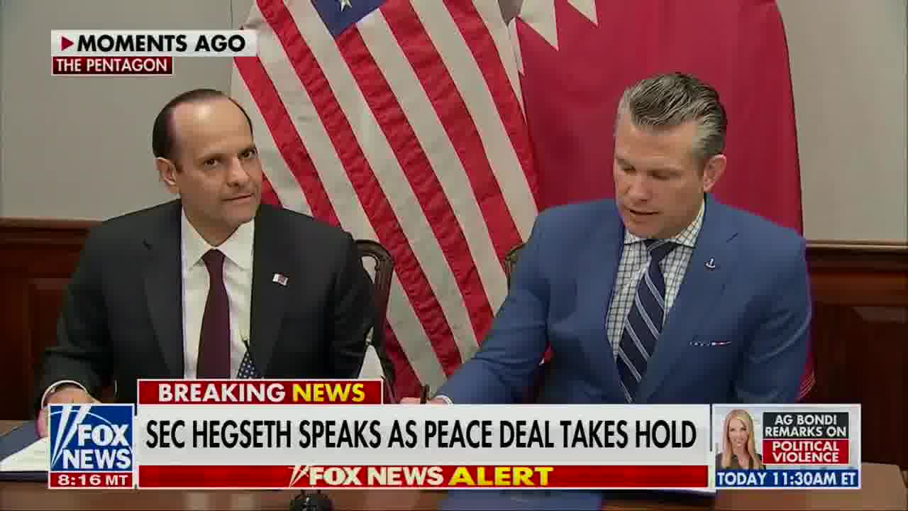 Hegseth: I'm also proud that today we're signing a letter of acceptance to build a Qatari Emeri air force facility at the Mountain Home Airbase in Idaho.