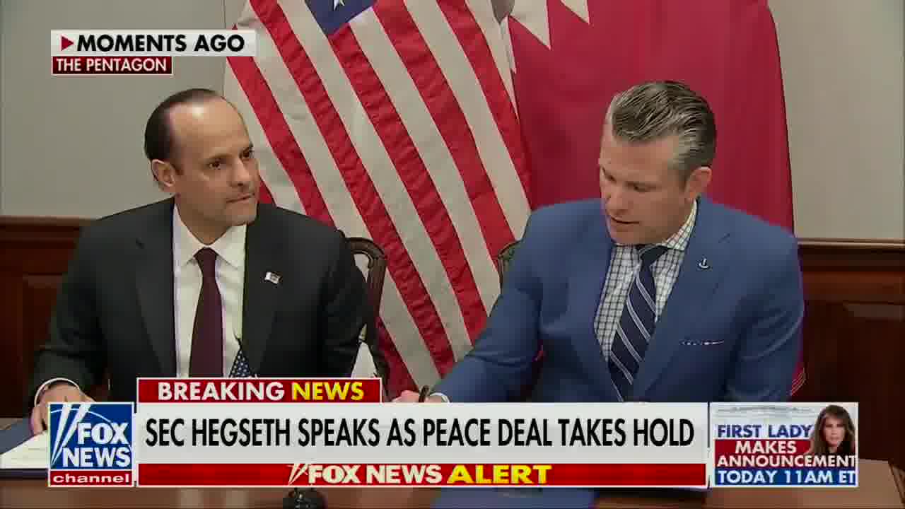 Hegseth: I'm also proud that today we're signing a letter of acceptance to build a Qatari Emeri air force facility at the Mountain Home Airbase in Idaho.